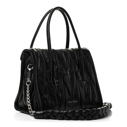Miu Miu Nappa Matelasse Top Handle Tote Black 3 of 10