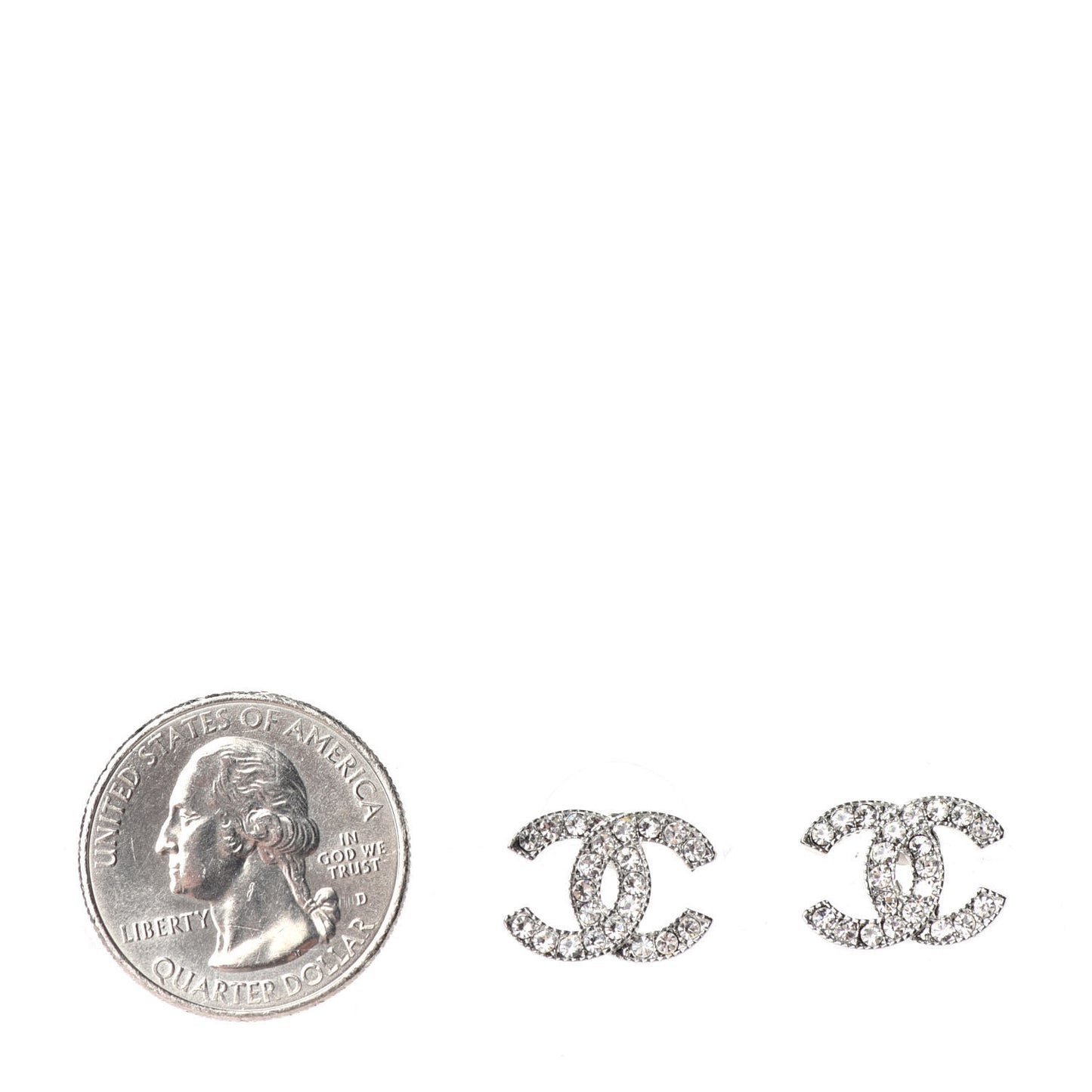 Crystal CC Earrings Silver