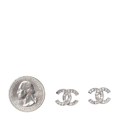 Chanel Crystal CC Earrings Silver 2 of 4