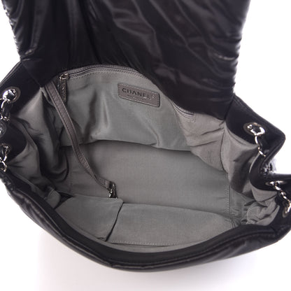 Chanel Nylon Quilted Tweed Stitch Bubble Flap Black 5 of 7