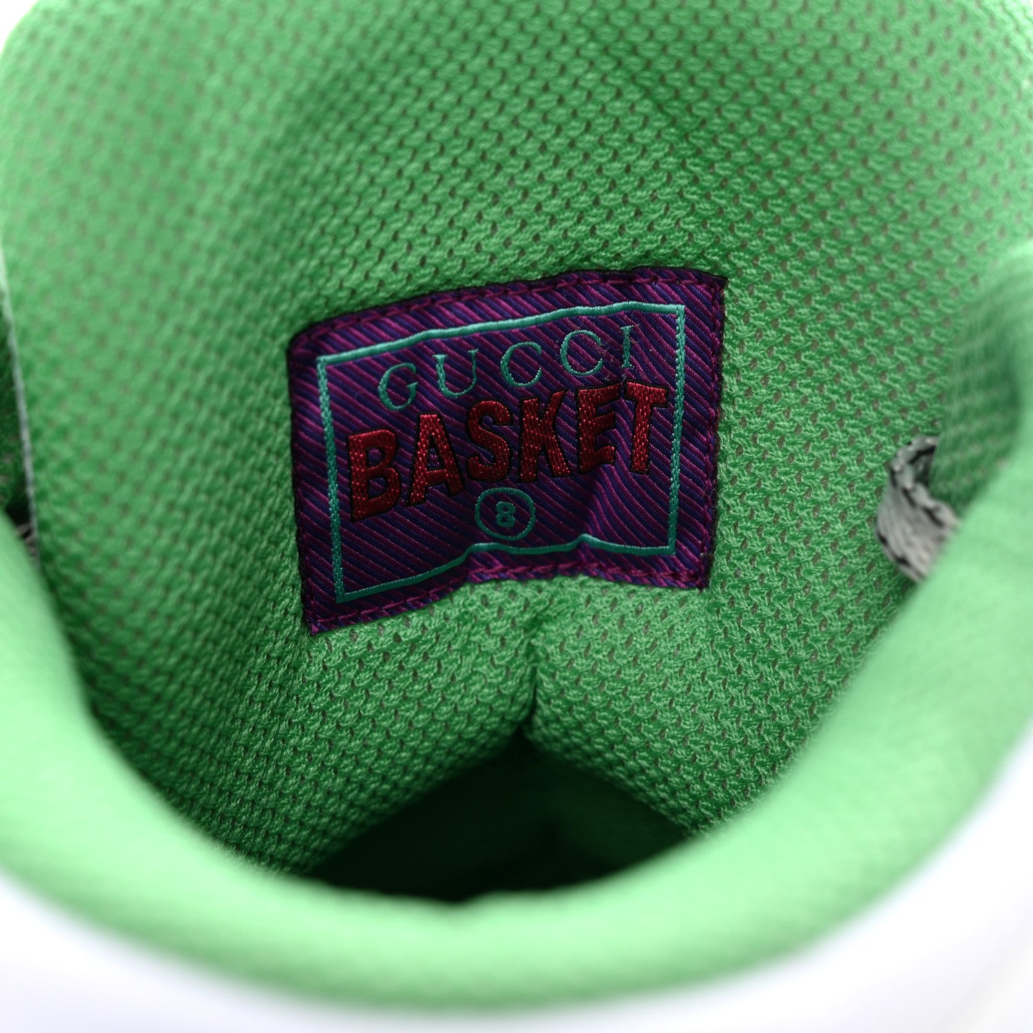 Gucci Demetra Mens Basket High Top Sneakers 8 Holly Green Great White Black 10 of 28