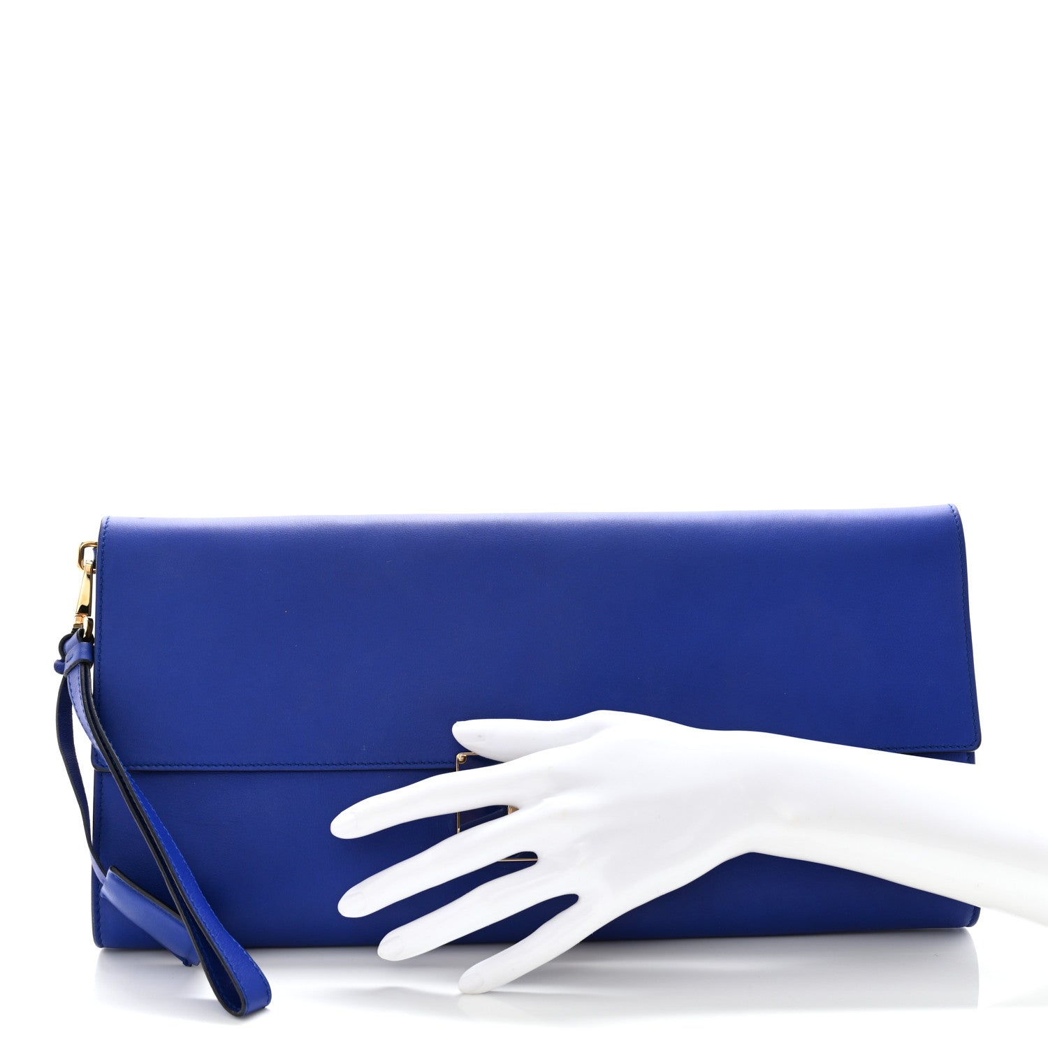 Salvatore Ferragamo Nuage Calfskin Afef Lock Story Gancini Clutch Blue 2 of 7