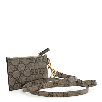 Gucci X BALENCIAGA GG Supreme Monogram Logo Card Case With Strap Beige Ebony 3 of 7