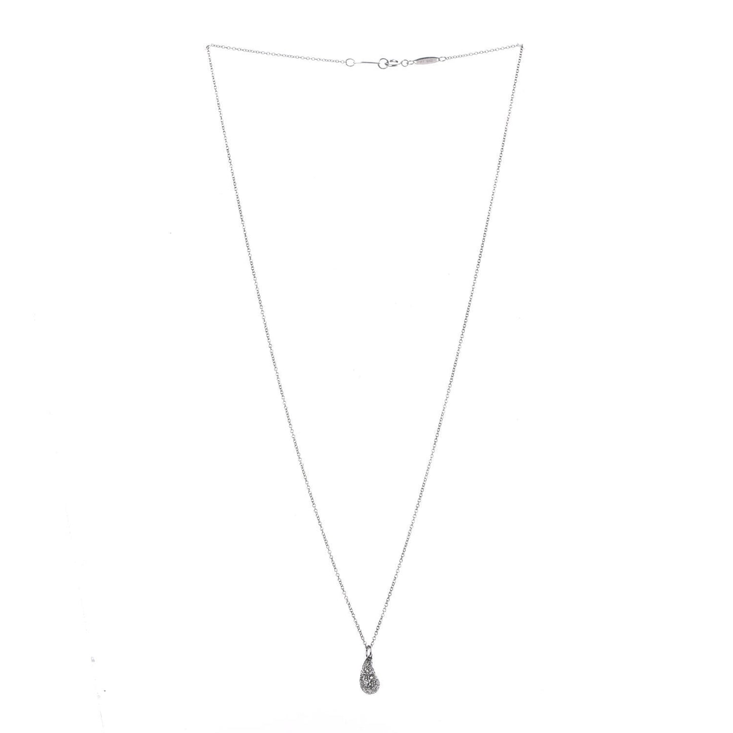 Platinum Diamond 6mm Elsa Peretti Teardrop Pendant Necklace