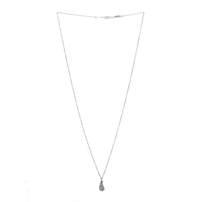 Tiffany Platinum Diamond 6mm Elsa Peretti Teardrop Pendant Necklace 3 of 7