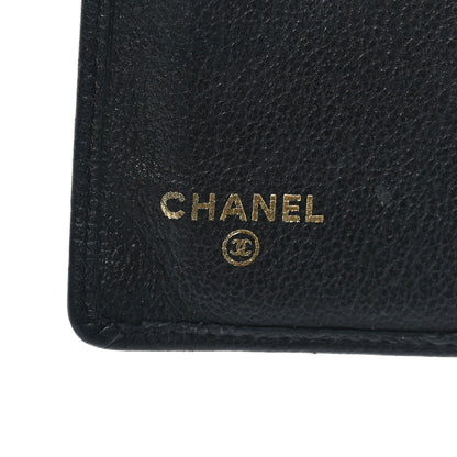 Chanel Goatskin Camellia Embossed Yen Wallet Black 4 of 7
