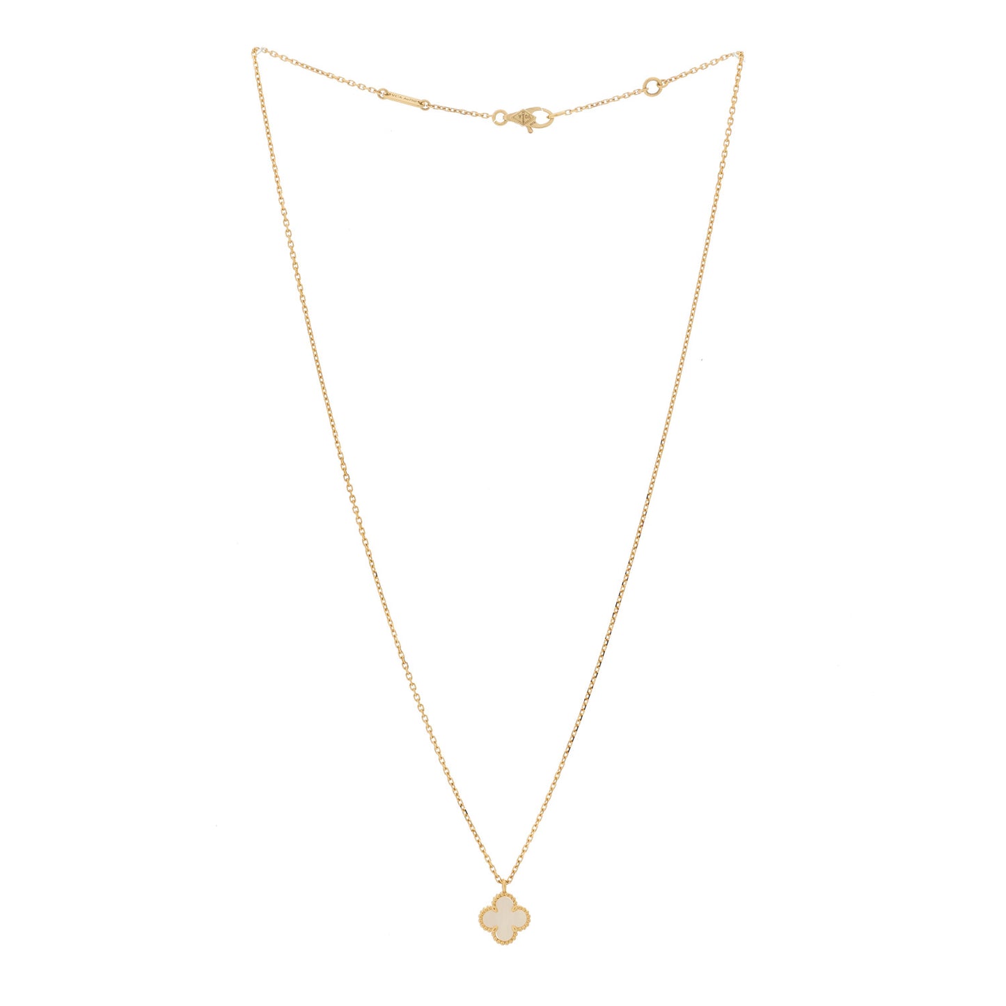 18K Yellow Gold Mother of Pearl Sweet Alhambra Pendant Necklace