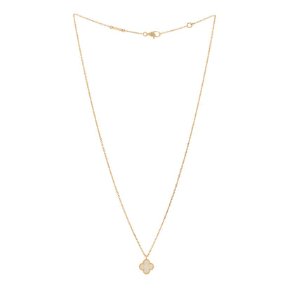 Van Cleef & Arpels 18K Yellow Gold Mother of Pearl Sweet Alhambra Pendant Necklace 3 of 6