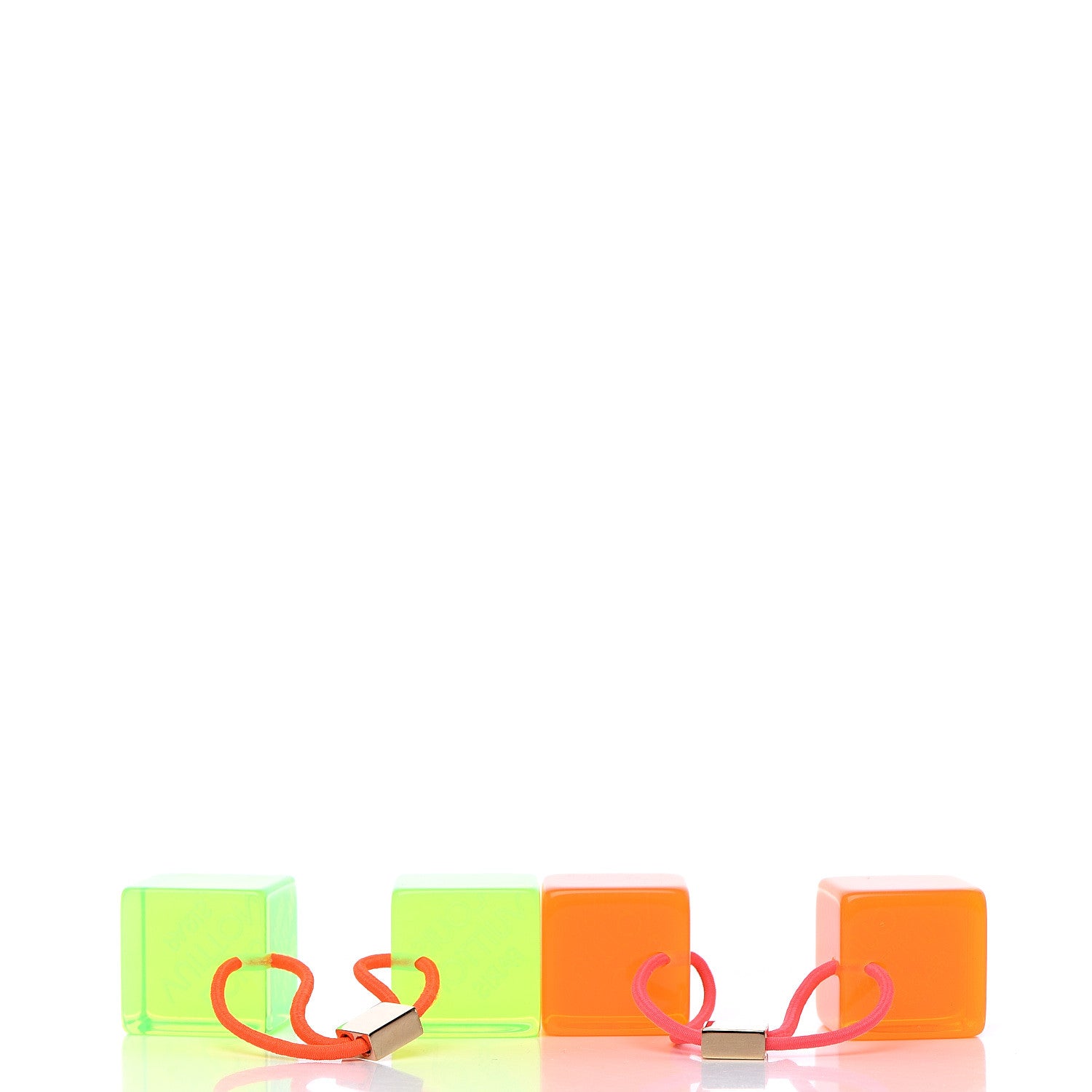 Louis Vuitton Resin Fluo Robert Wilson Hair Cubes Green Orange 2 of 3