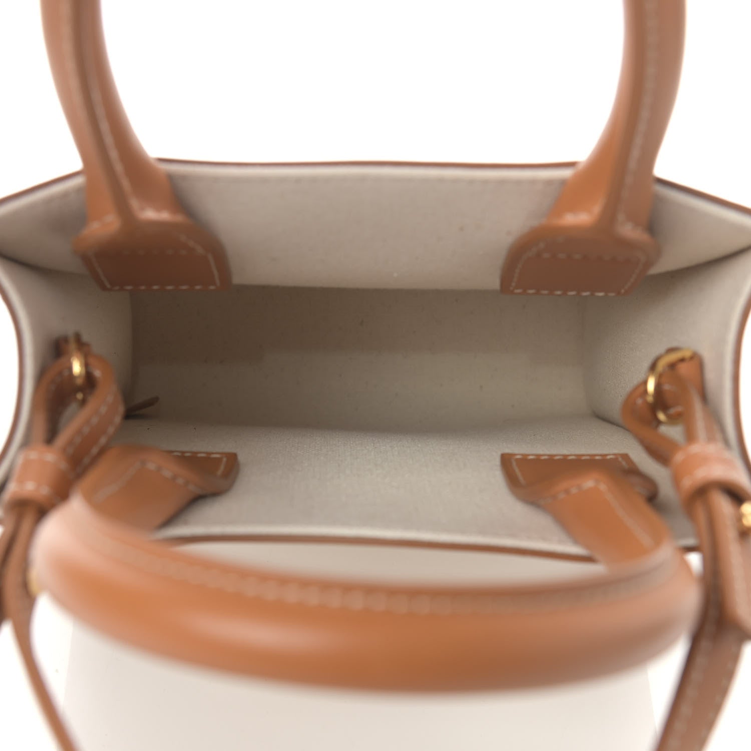 Celine Canvas Calfskin Mini Vertical Cabas Natural Tan 5 of 10