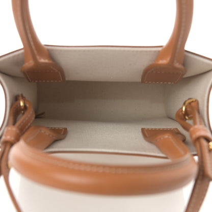 Celine Canvas Calfskin Mini Vertical Cabas Natural Tan 5 of 10