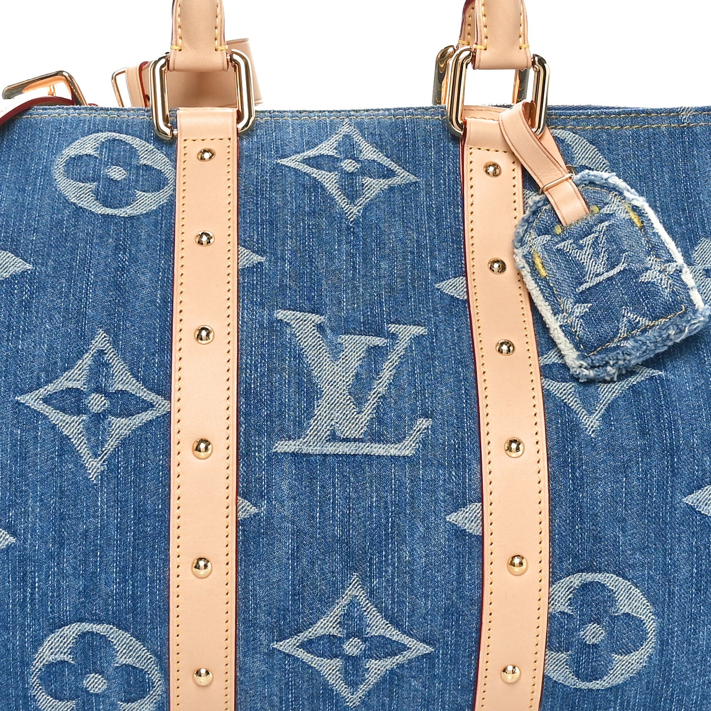 Denim Monogram New LV Remix Keepall Bandouliere 45 Blue