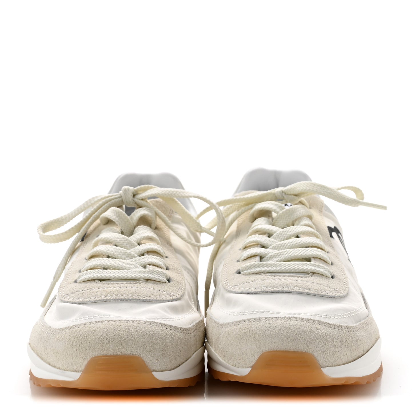 Fabric Embossed Suede Calfskin Womens CC Sneakers 38.5 White Black