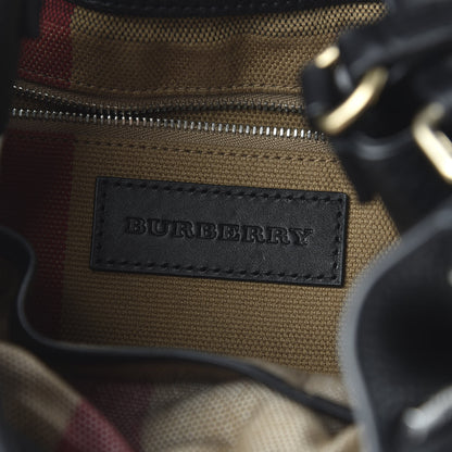 Burberry Grainy Calfskin House Check Small Maidstone Black 8 of 11