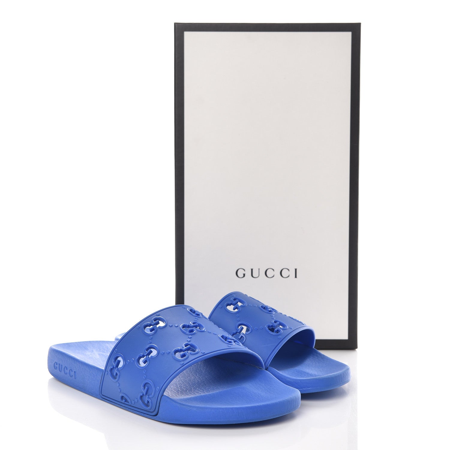 Gucci Rubber GG Monogram Mens Slide Sandals 9 Bright Splash 11 of 11