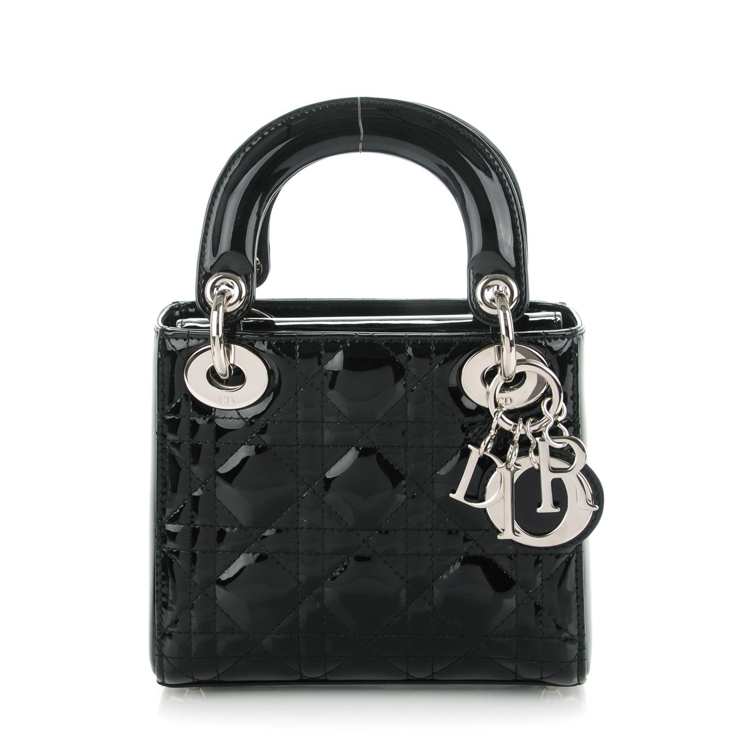 Patent Cannage Mini Lady Dior Black