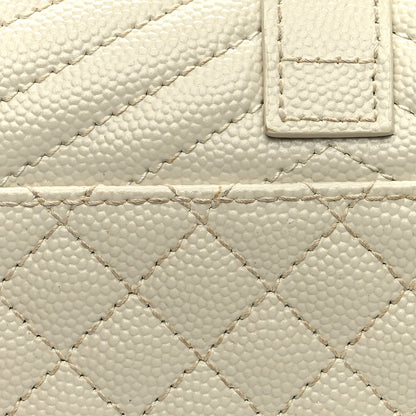 Saint Laurent Grain De Poudre Mixed Matelasse Triquilt Large Monogram Wallet Beige 7 of 8