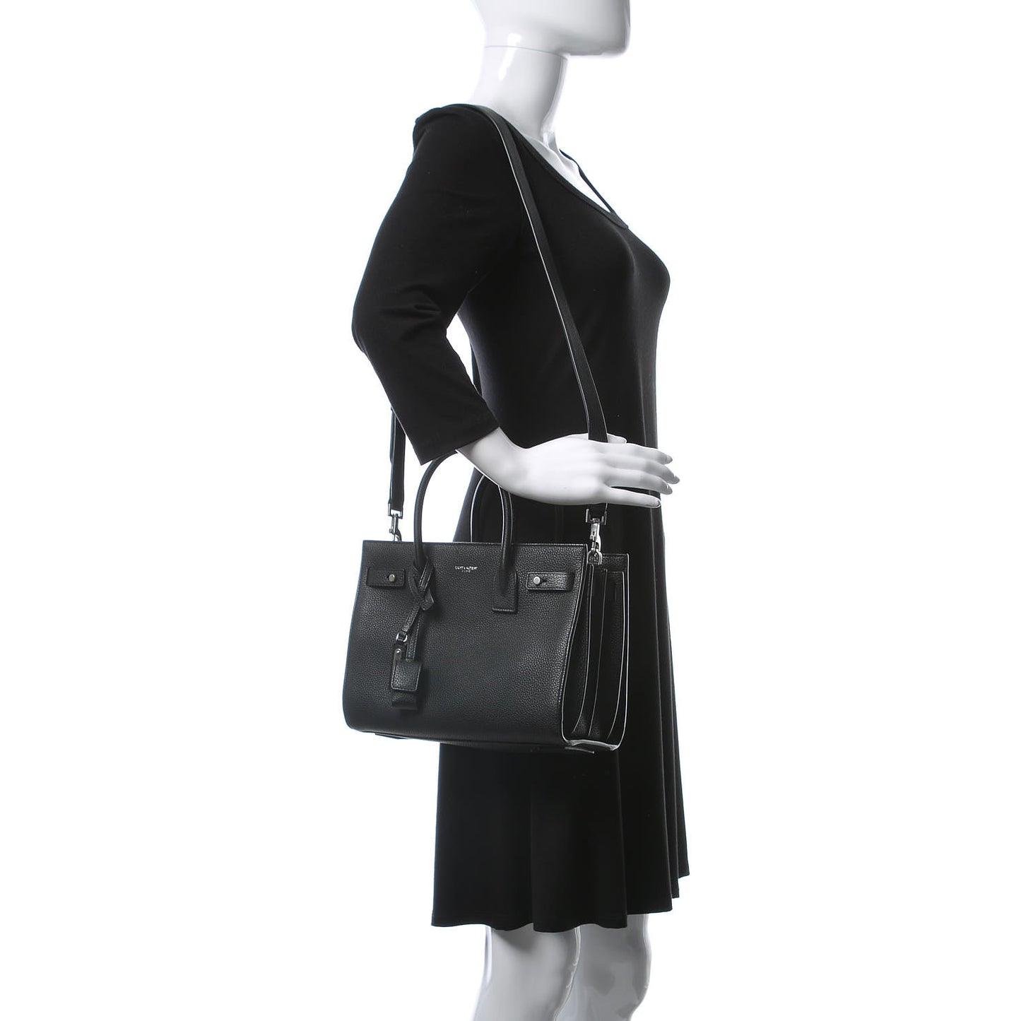 Grained Calfskin Baby Sac De Jour Souple Black