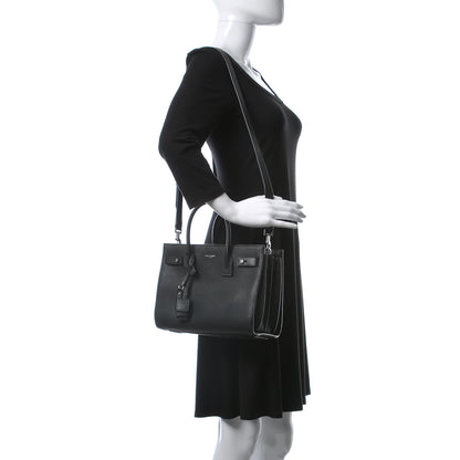 Saint Laurent Grained Calfskin Baby Sac De Jour Souple Black 2 of 11