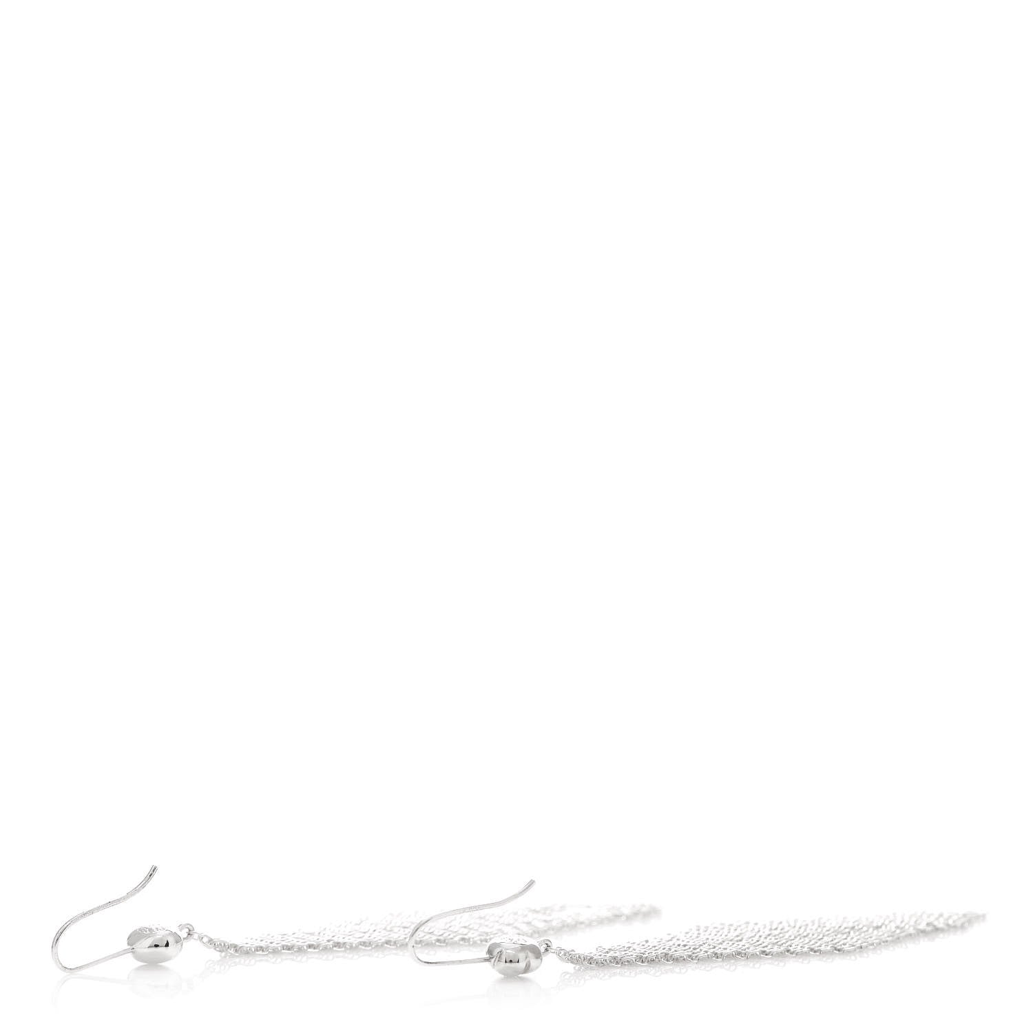 Tiffany Sterling Silver Elsa Peretti Mesh Earrings 3 of 6