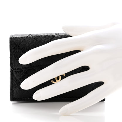 Chanel Caviar Quilted Double Flap Wallet Black 2 of 10