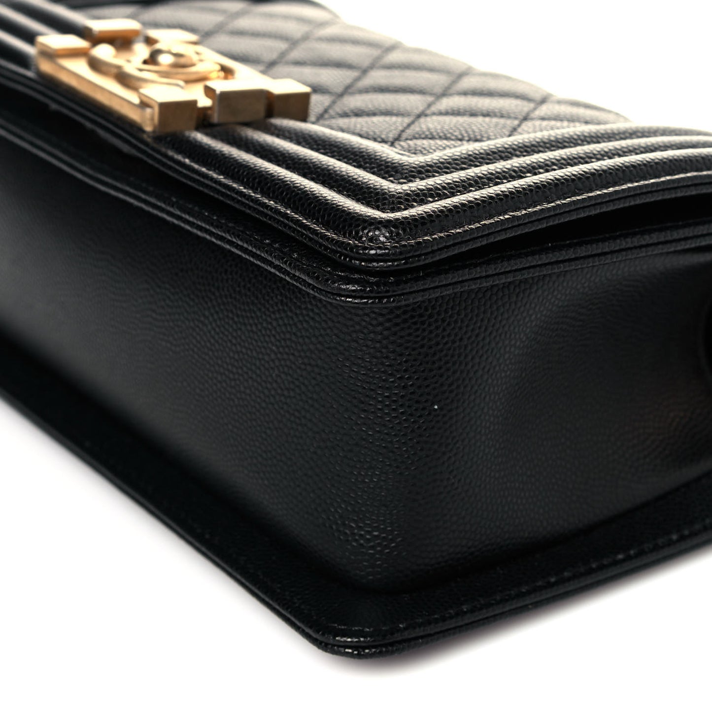 Caviar Quilted Small Boy Flap Black