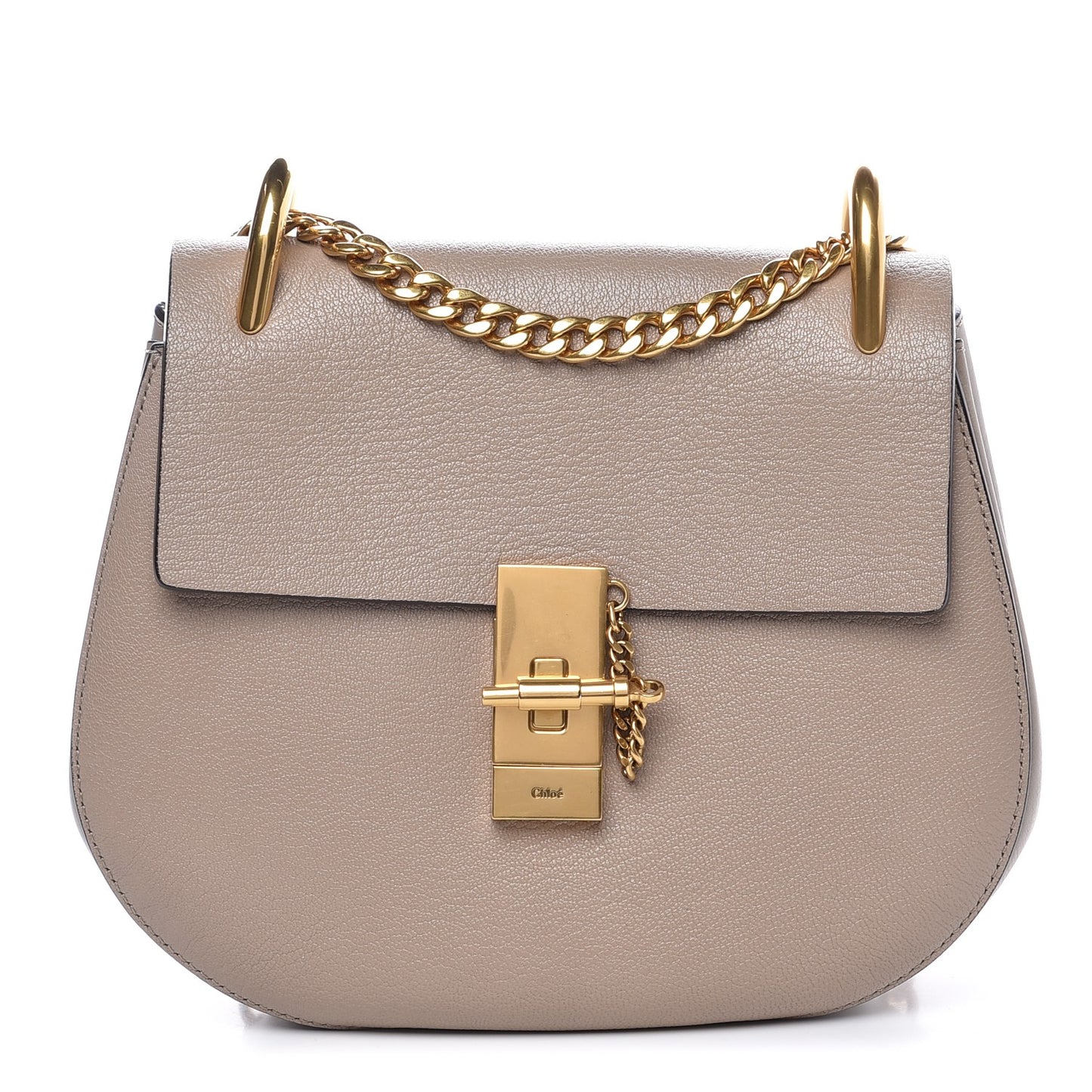Grained Lambskin Drew Shoulder Bag Motty Grey