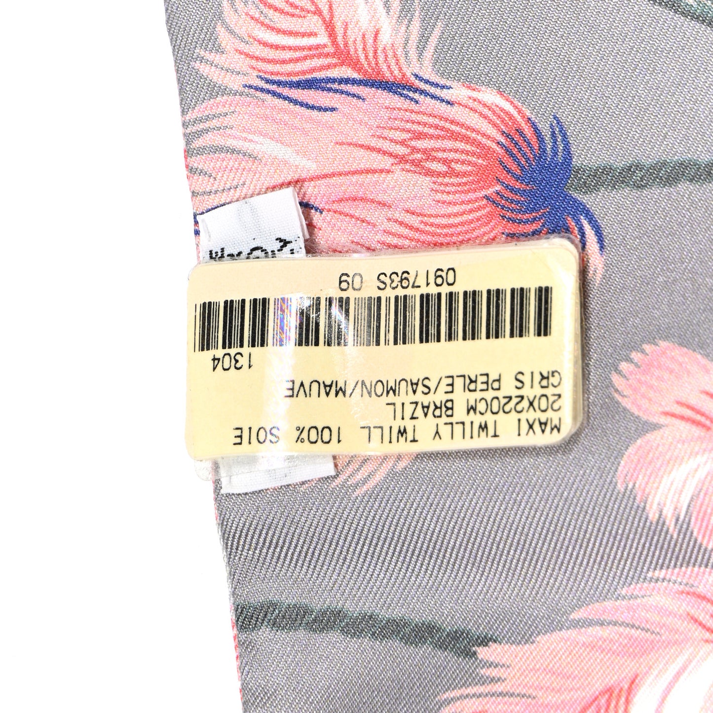Silk Brazil Maxi Twilly Gris Perle Saumon Mauve
