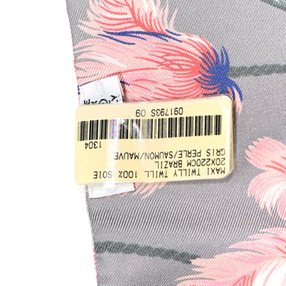 Hermes Silk Brazil Maxi Twilly Gris Perle Saumon Mauve 3 of 3