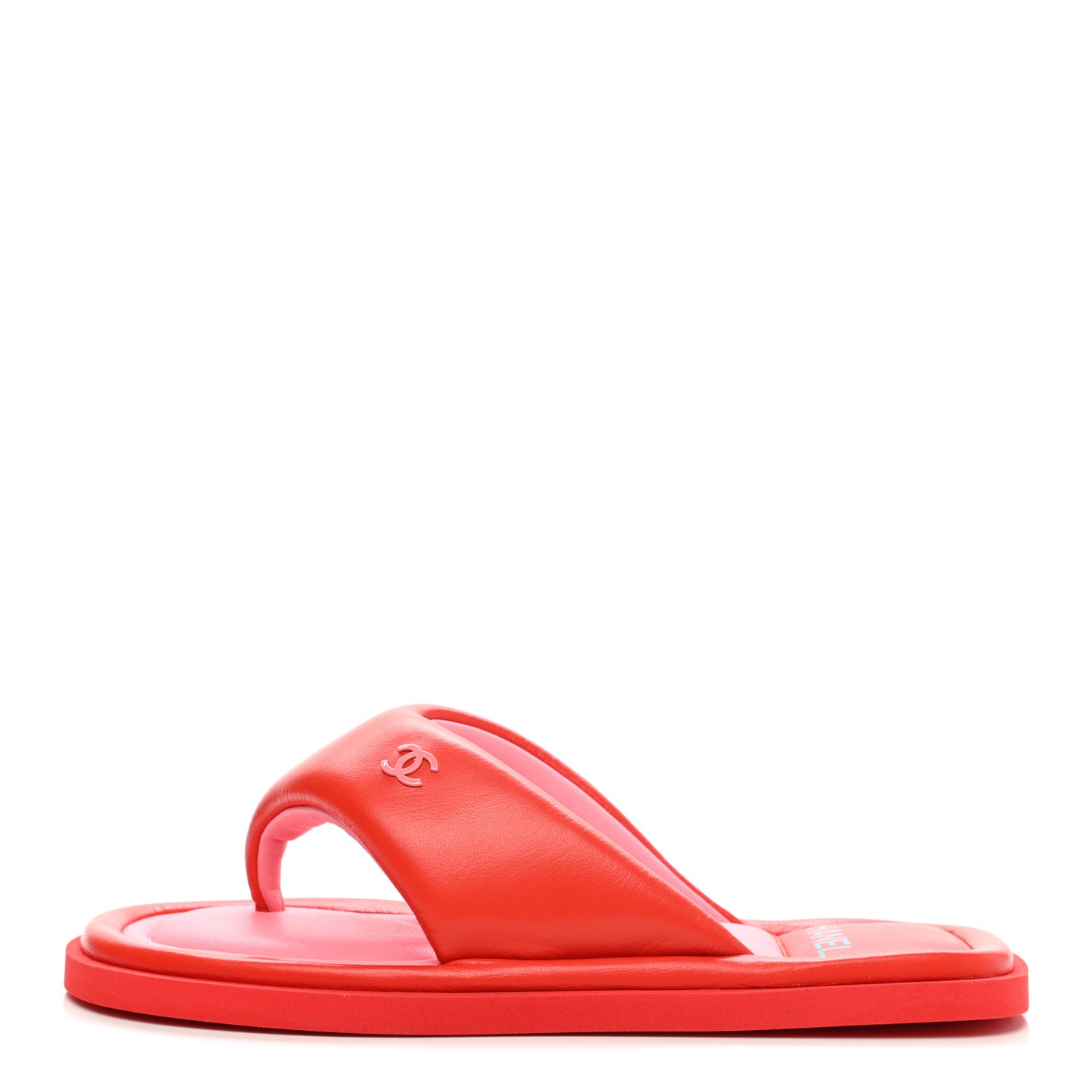Lambskin Padded Pool Thong Sandals 39 Light 38 Red Pink
