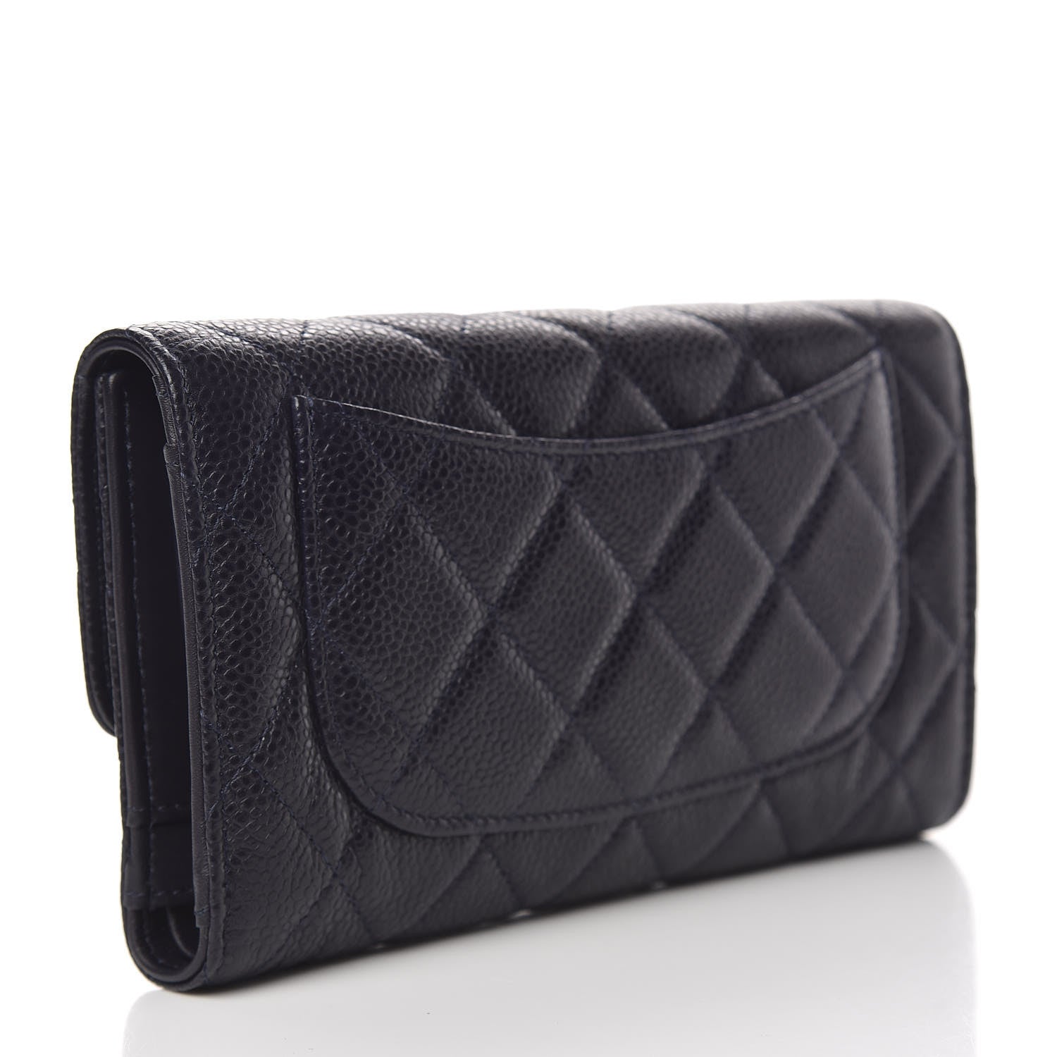 Chanel Caviar Quilted Large Flap Wallet Marine 3 of 9