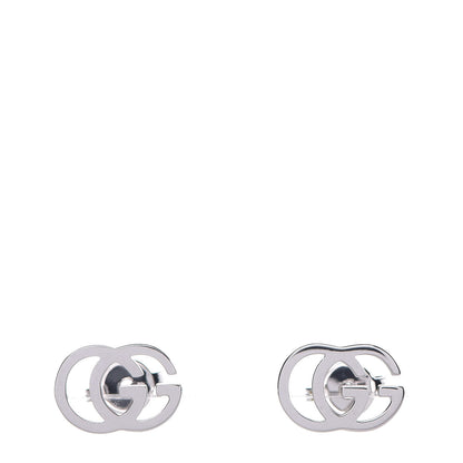 Gucci 18K White Gold GG Tissue Stud Earrings 1 of 6