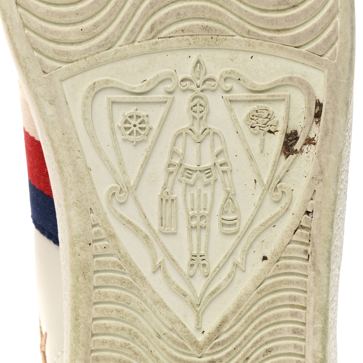 Gucci Calfskin Bee Star Embroidered Sylvie Web Ace Sneakers 37.5 White 8 of 11