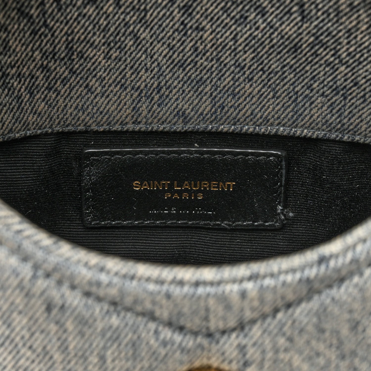 Saint Laurent Denim Quilted Monogram Loulou Puffer Pouch Clutch Blue Gray Light Azur 8 of 11