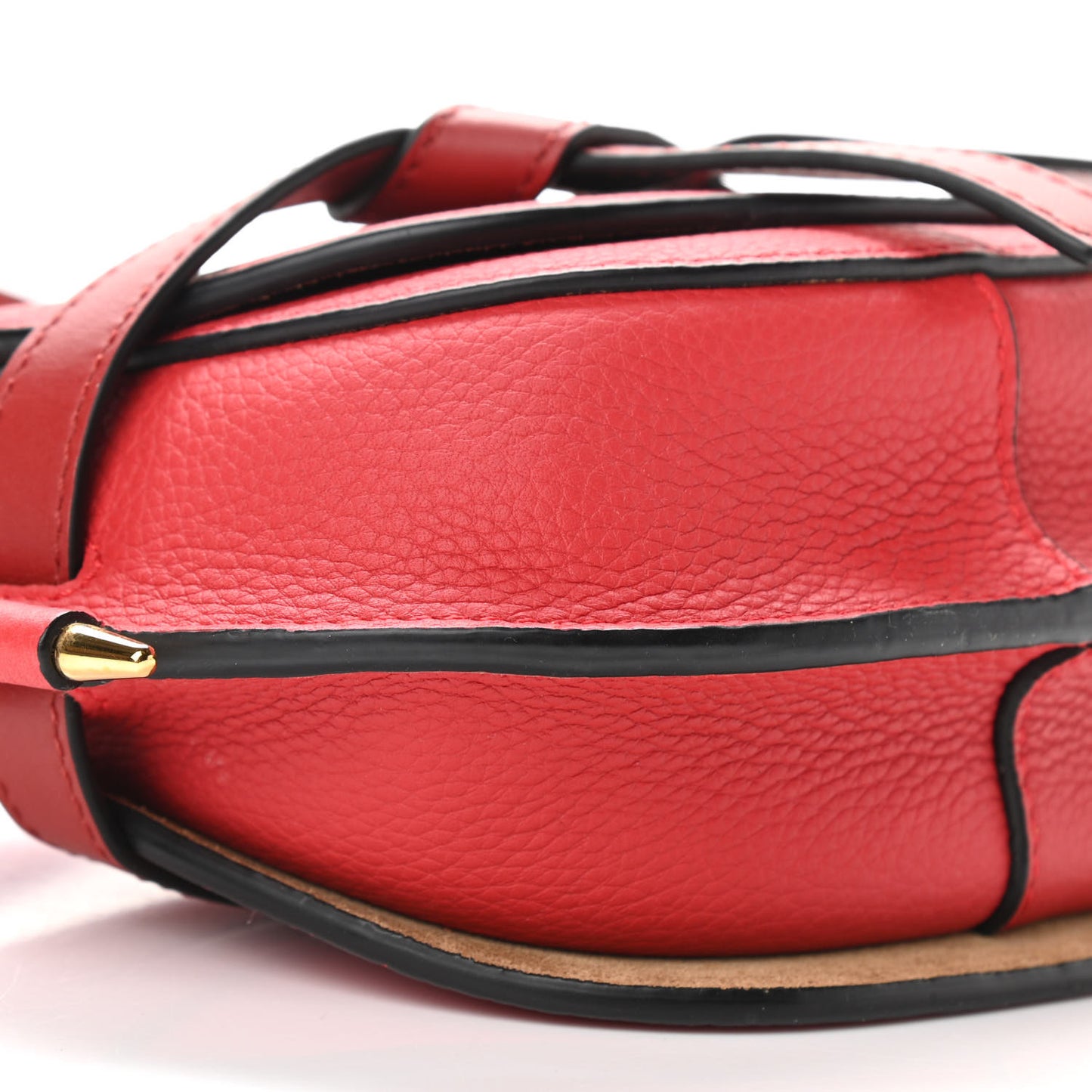 Grained Calfskin Mini Gate Crossbody Bag Scarlet Burnt Red