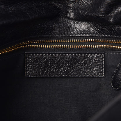 Balenciaga Agneau Giant 12 Gold Hardware Envelope Strap Clutch Black 6 of 7