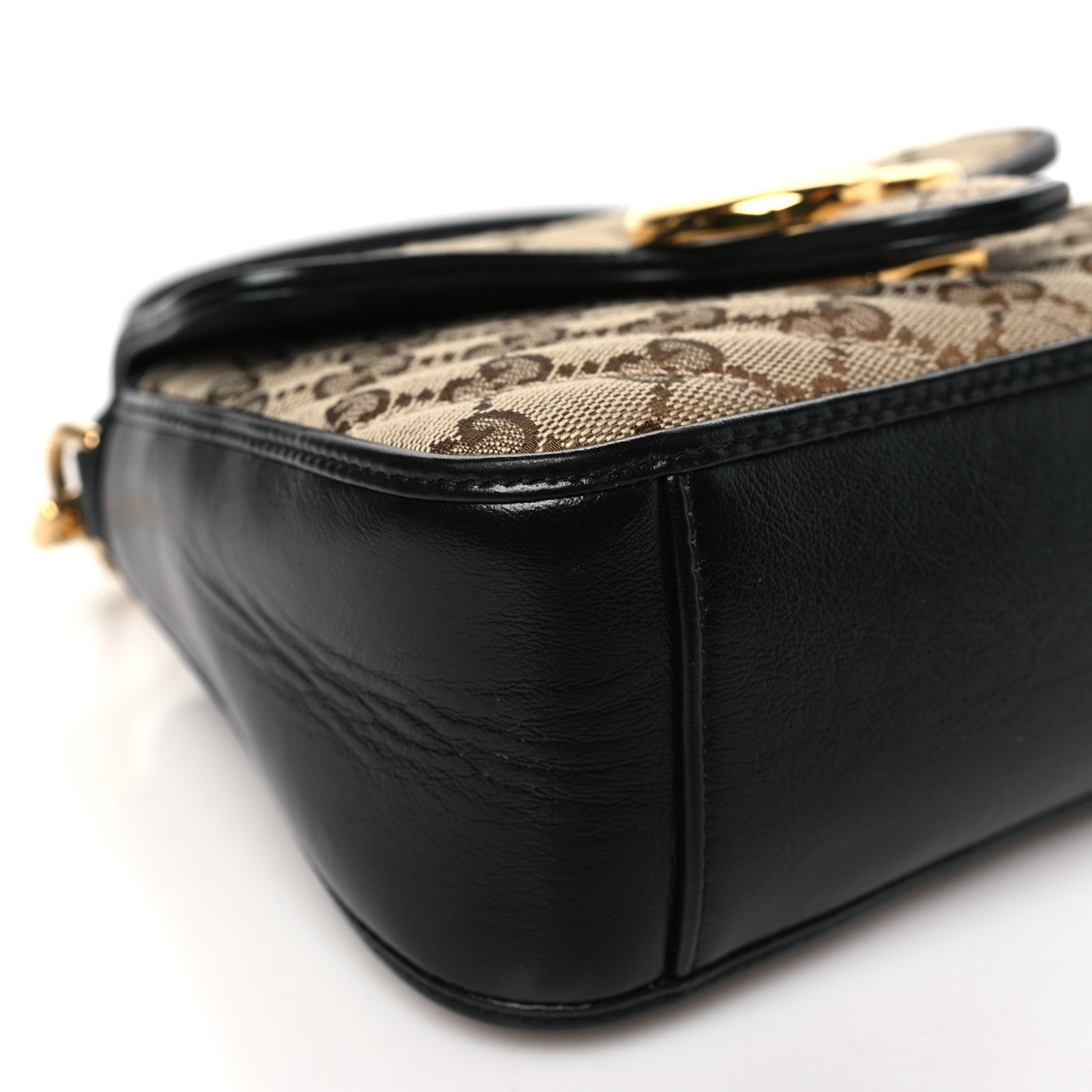 Gucci Monogram Azalea Calfskin Matelasse Diagonal Mini GG Marmont Top Handle Shoulder Bag Beige Ebony Black 9 of 10