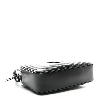 Saint Laurent Calfskin Matelasse Monogram Monochrome Lou Camera Bag Black 3 of 9