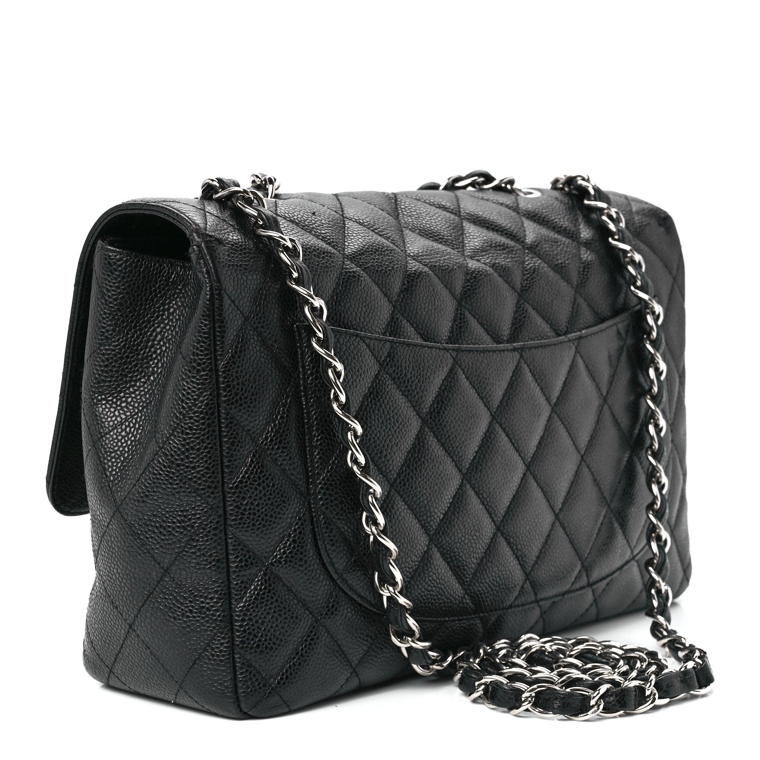 Chanel Caviar Quilted Jumbo Single Flap Black 3 of 12