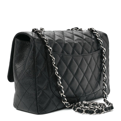 Chanel Caviar Quilted Jumbo Single Flap Black 3 of 12