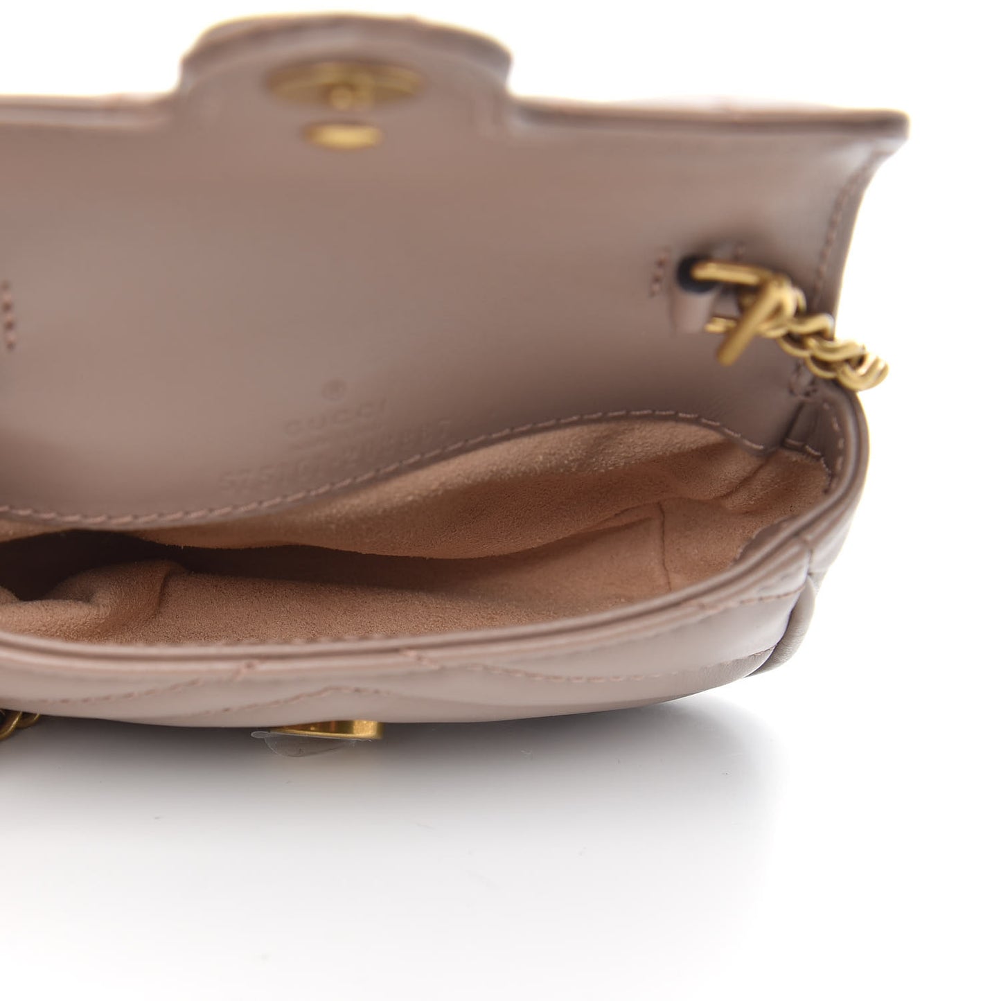 Calfskin Matelasse Heart GG Marmont 2.0 Coin Purse On A Chain Porcelain Rose
