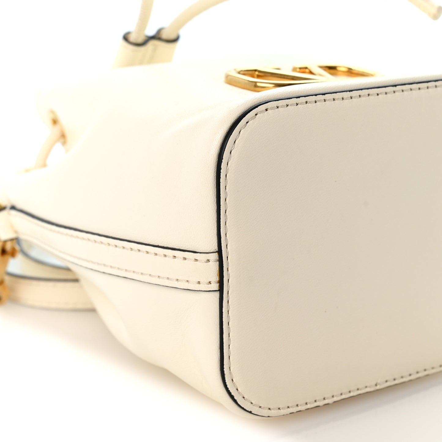 Nappa Mini VLogo Signature Bucket Bag Light Ivory