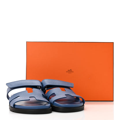 Hermes Epsom Womens Chypre Sandals 35 Bleu Bleuet 9 of 9