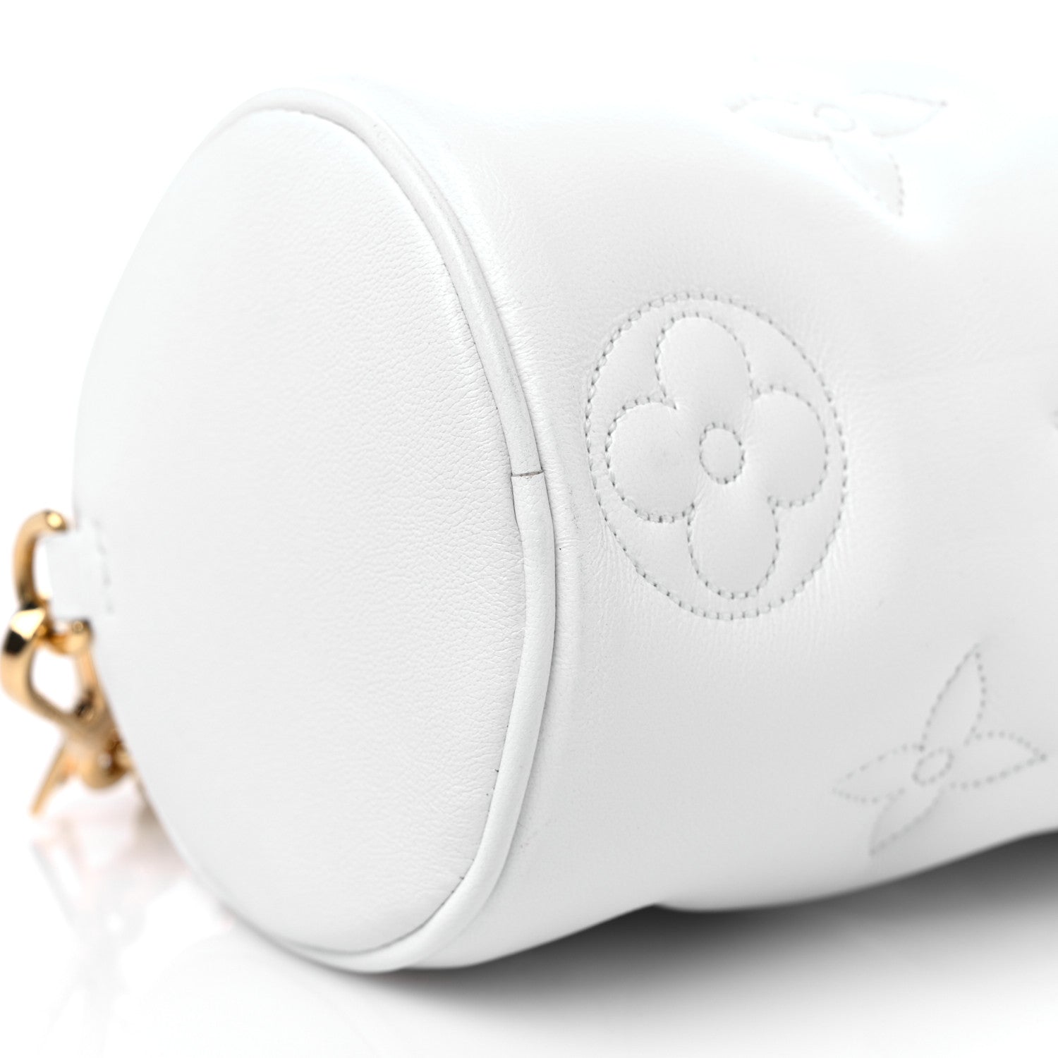 Louis Vuitton Calfskin Bubblegram Papillon BB Snow White 7 of 8