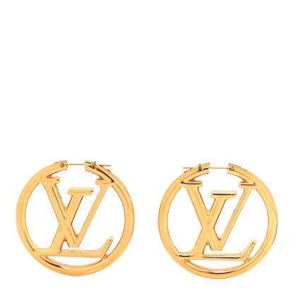 Louis Vuitton Metal Louise Hoop Earrings Gold 1 of 5