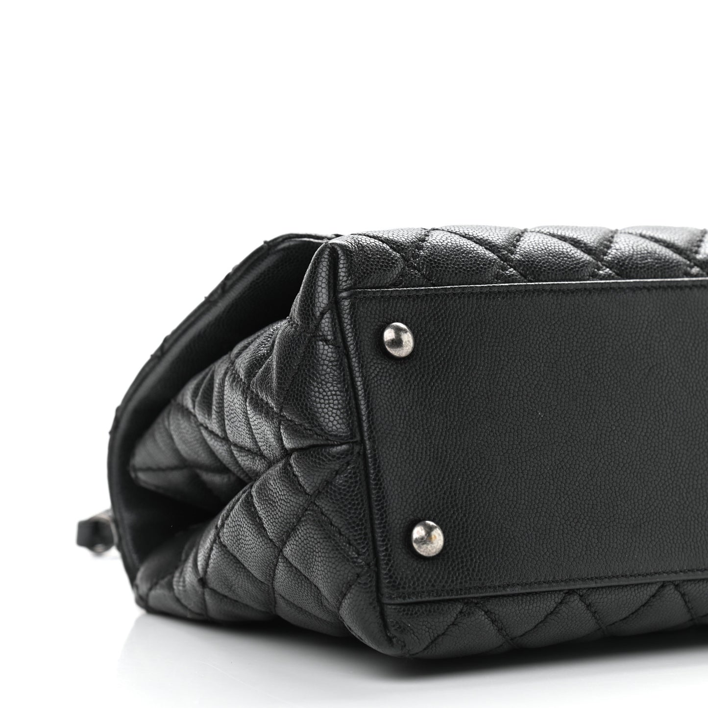 Caviar Quilted Small Coco Handle Flap Black