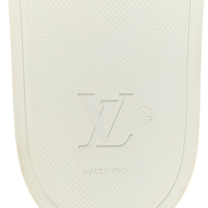 Louis Vuitton Metallic Rubber Embossed Monogram Mens Waterfront Mules 10 6 of 8