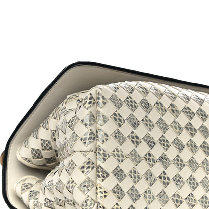 Bottega Veneta Nappa Ayers Intrecciato Checker Olimpia Knot Bag Mist Black 6 of 8