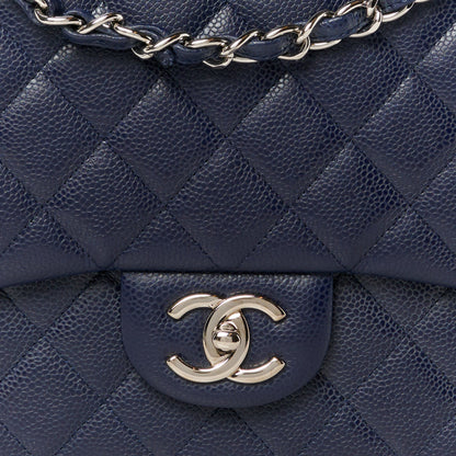 Chanel Caviar Quilted Maxi Double Flap Navy Blue 9 of 12