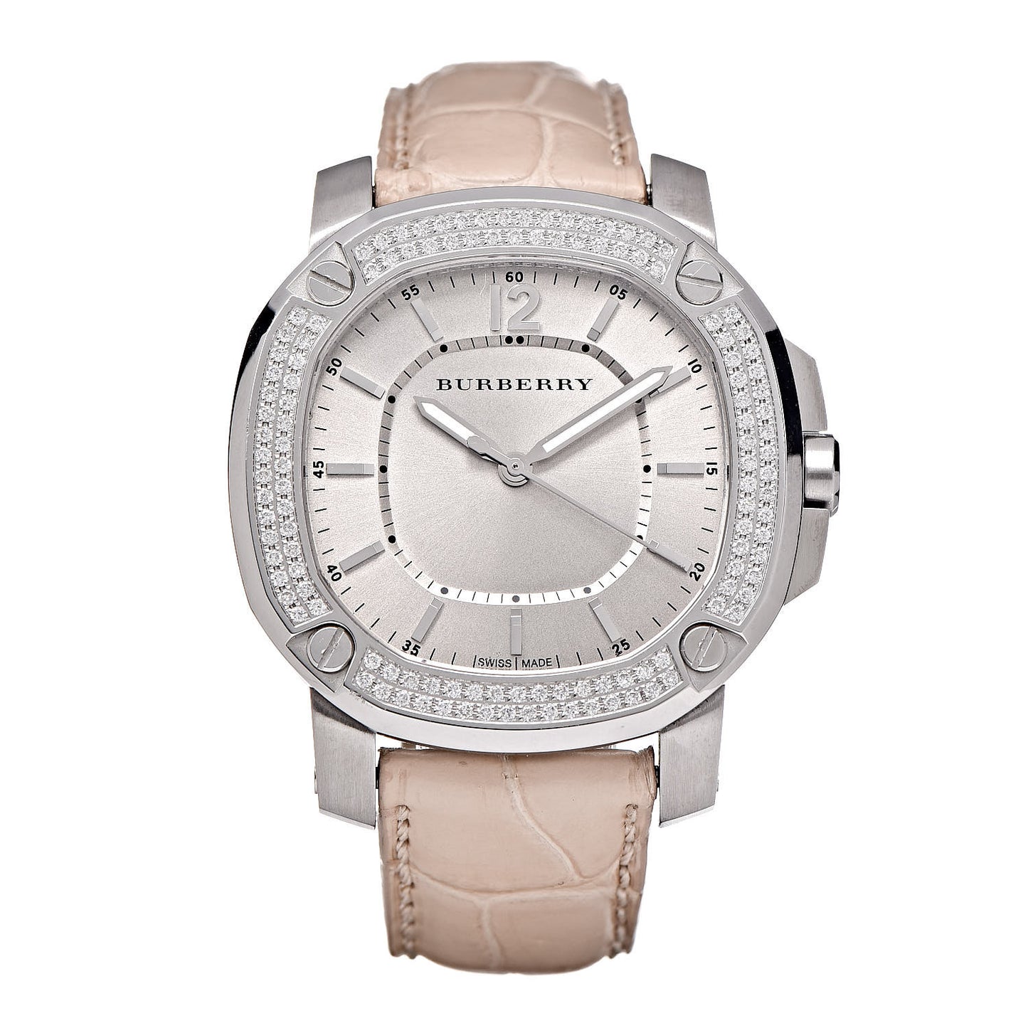 Stainless Steel Alligator Diamond Bezel 38mm The Britain Quartz Watch Champagne BBY1400